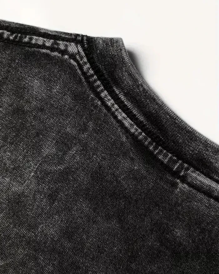 One Piece Printed Acid Wash T-Shirt