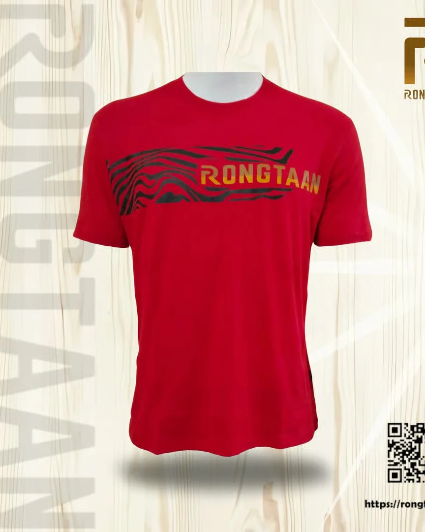 Classic Red Slub Jersey & Solid stripe Screen print 100% Cotton Men’s Knit t-shirt