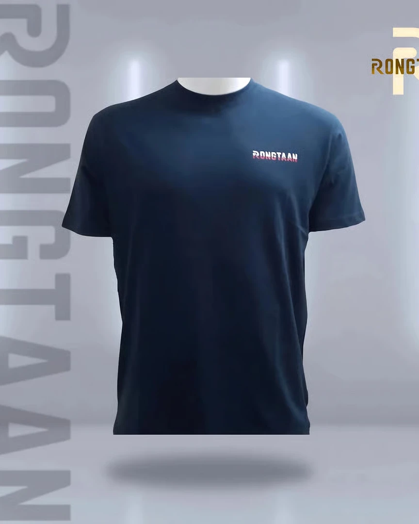 Vintage Navy-“Rongtaan”-Screen print 100% Cotton Men’s Knit t-shirt