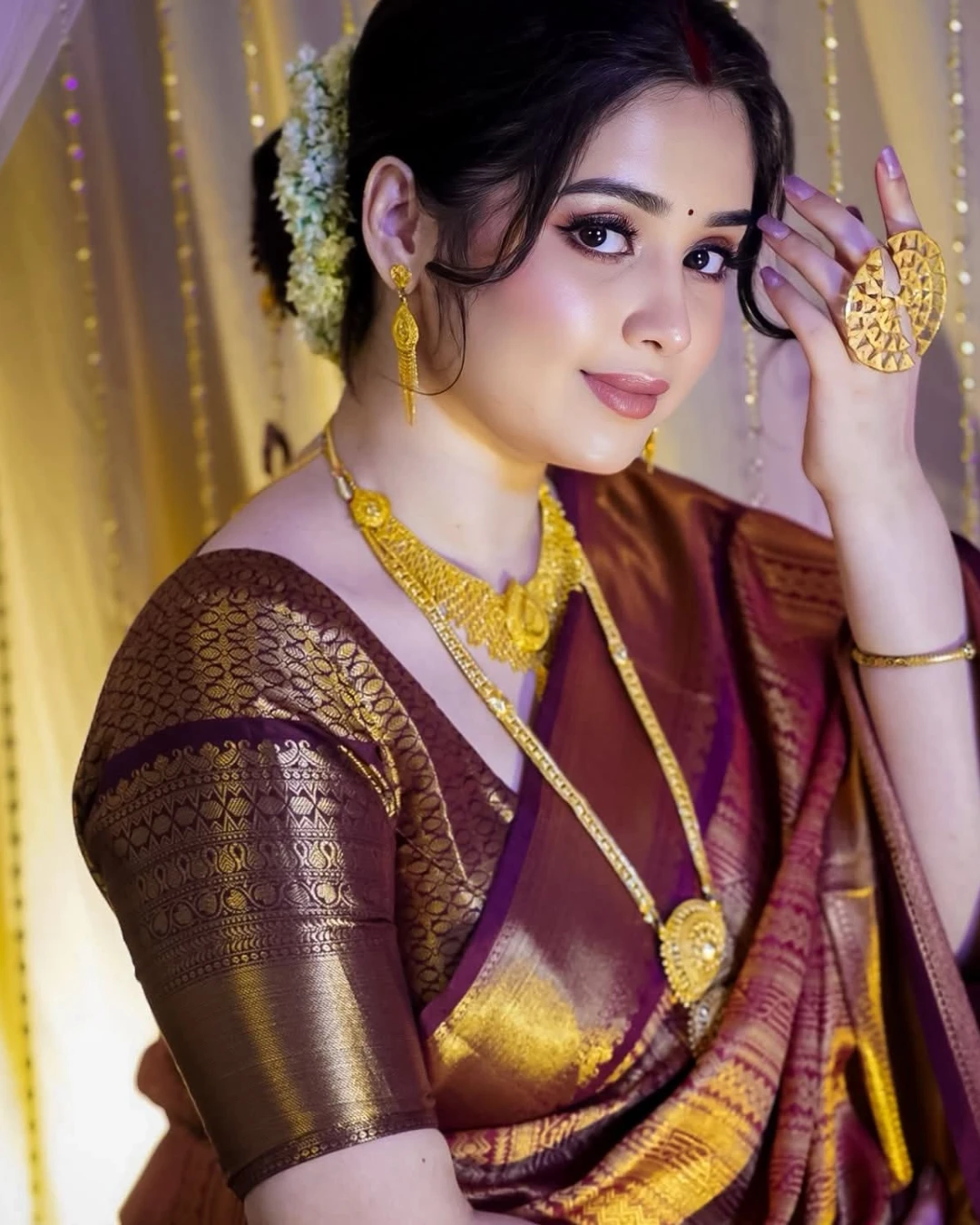 Kanchipuram katan saree কাঞ্জিপুরাম কাতান শাড়ী