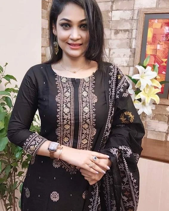 Elegant Onyx Embroidered Cotton 3-Piece Salwar Kameez Suit