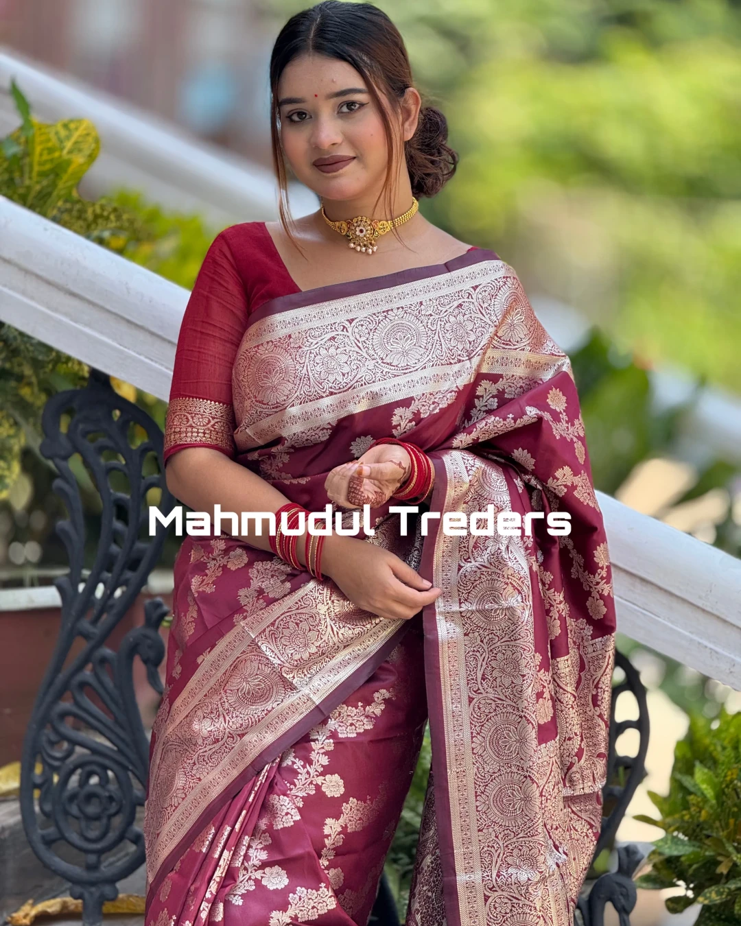 Maroon Colour Benaroshi Katan Saree