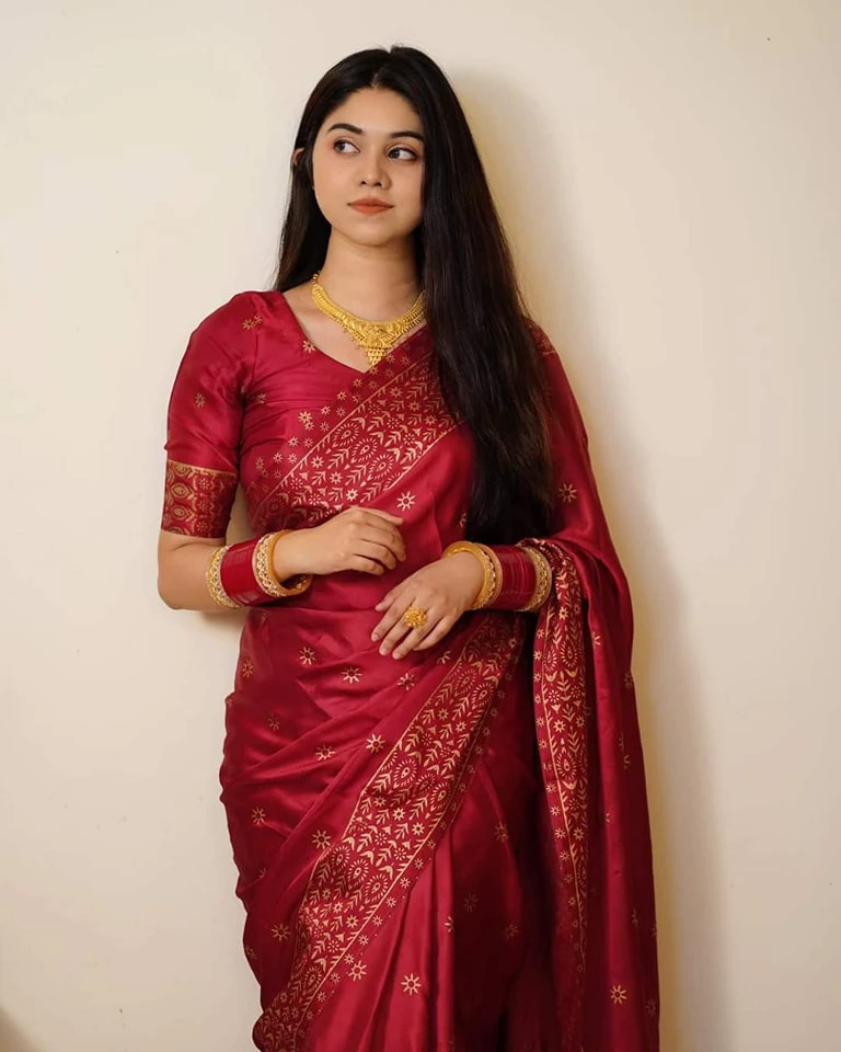 Radiant Japanese Soft Silk Screen-Print Shari