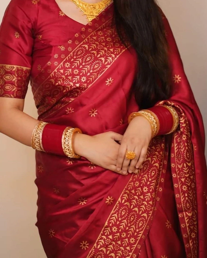 Radiant Japanese Soft Silk Screen-Print Shari