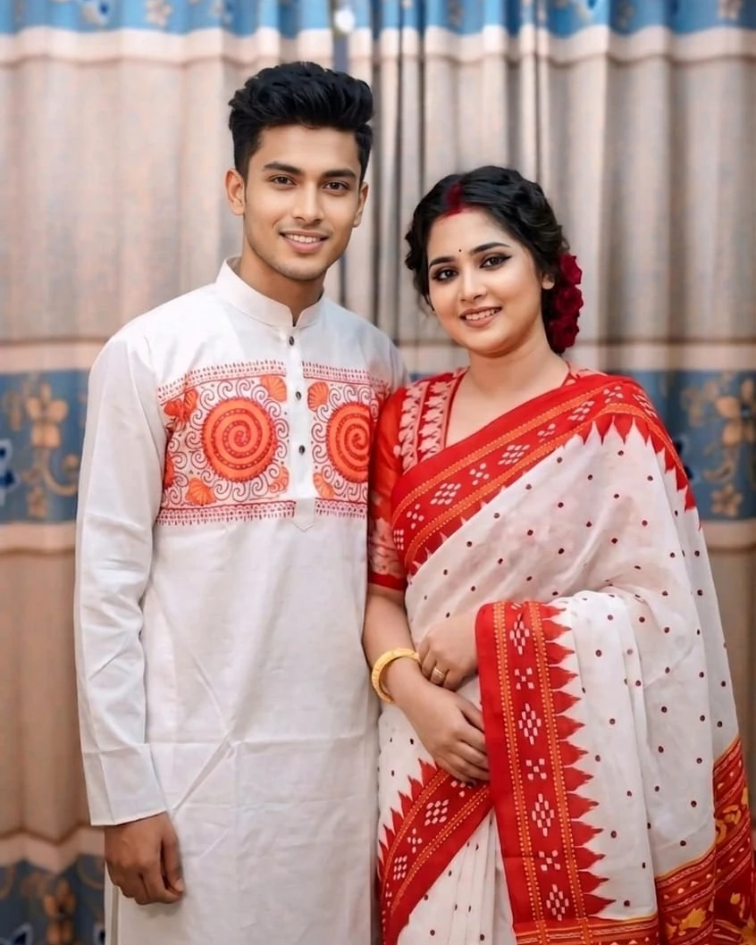 Boishakhi Tradition Premium Couple Combo (Saree & Panjabi)