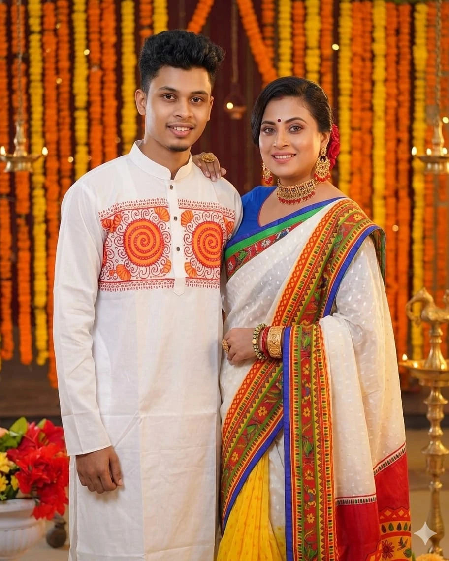 Basanta Bilash Premium Block-Print Couple Combo