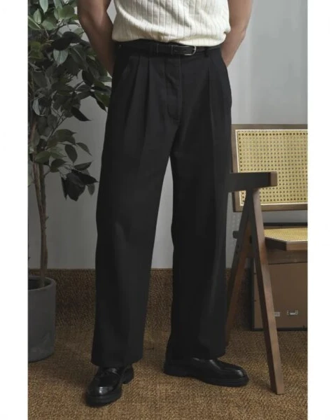American Style Double Pleat Nine-Point Pants