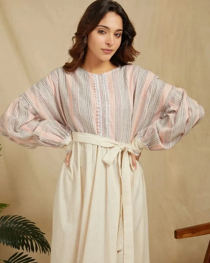 Serene Horizon Striped Maxi Dress