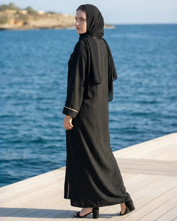 Midnight Gold Contoured Abaya Set