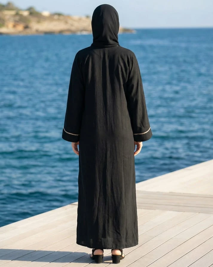 Midnight Gold Contoured Abaya Set