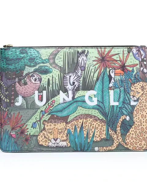 Garb “Tide” Series | Exotic Animal Print High-Capacity Envelope Clutch