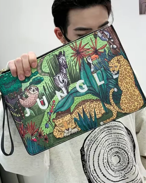 Garb “Tide” Series | Exotic Animal Print High-Capacity Envelope Clutch