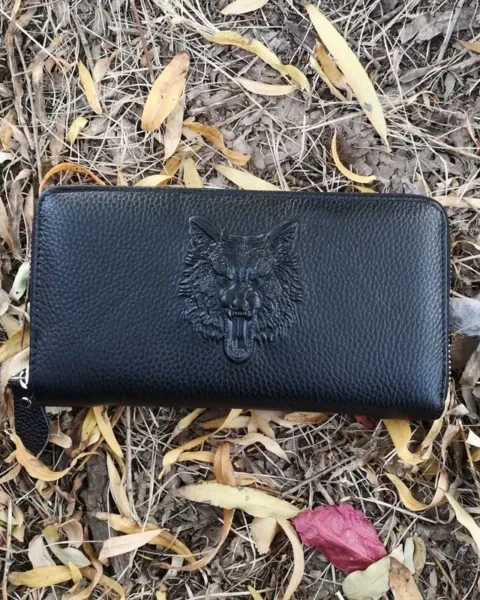 Signature Executive Crocodile-Embossed Long Zipper Wallet Clutch