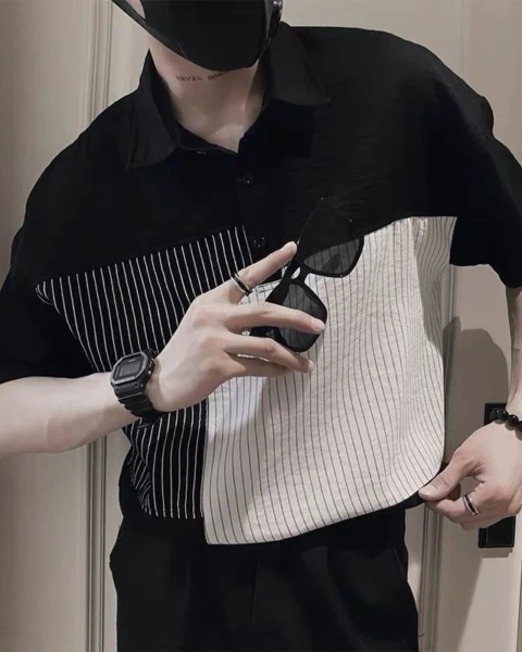 Garb Signature | High-Grade Striped Ice Silk Cooling Polo