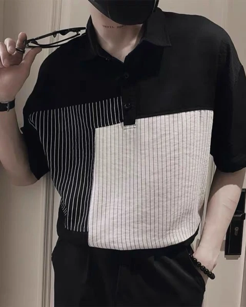 Garb Signature | High-Grade Striped Ice Silk Cooling Polo