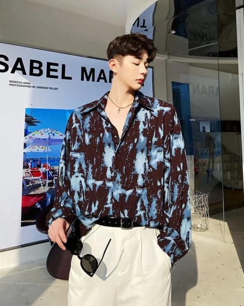 Premium Artistic Print Relaxed Shirt – Urban Hipster Edition