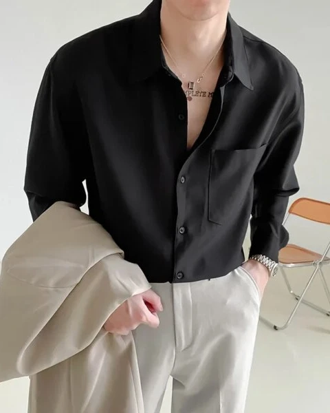 Premium High-End Korean Loose Long Sleeve Shirt