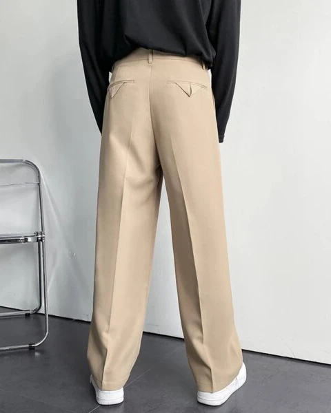 Premium Korean Loose Wide-Leg Suit Pants
