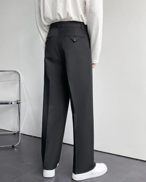 Premium Korean Loose Wide-Leg Suit Pants