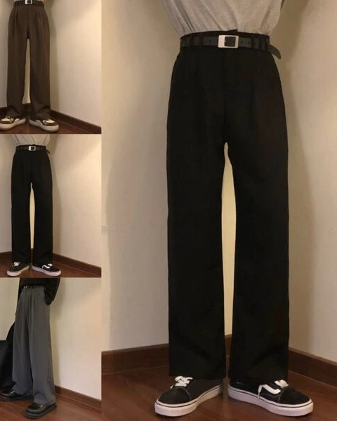 Premium Men’s Vintage Solid Suit Pants