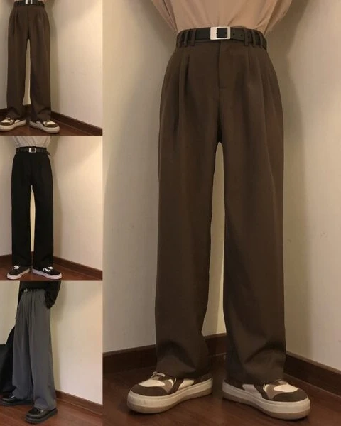 Premium Men’s Vintage Solid Suit Pants