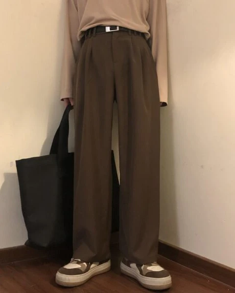 Premium Men’s Vintage Solid Suit Pants