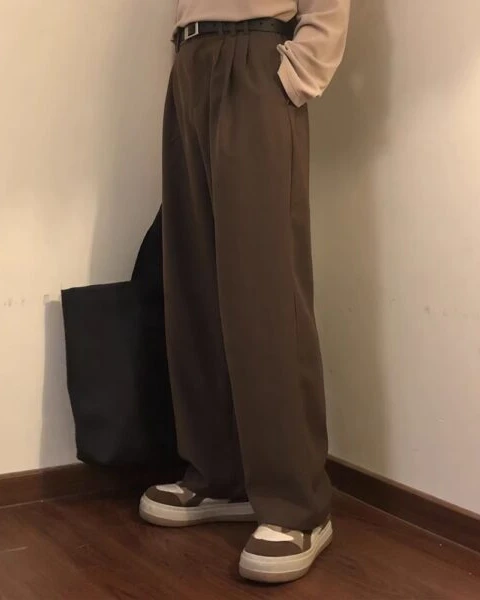 Premium Men’s Vintage Solid Suit Pants