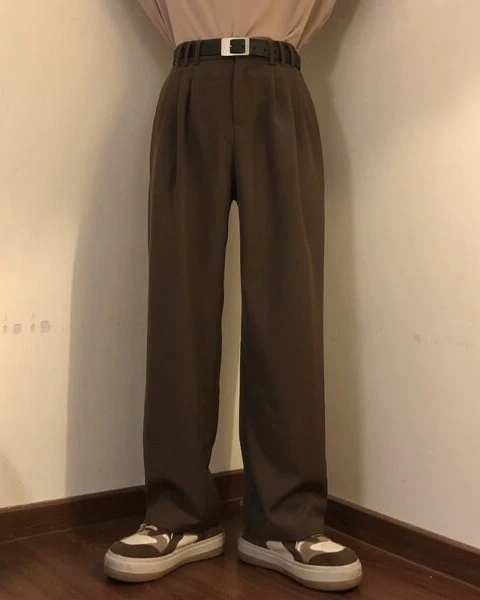 Premium Men’s Vintage Solid Suit Pants