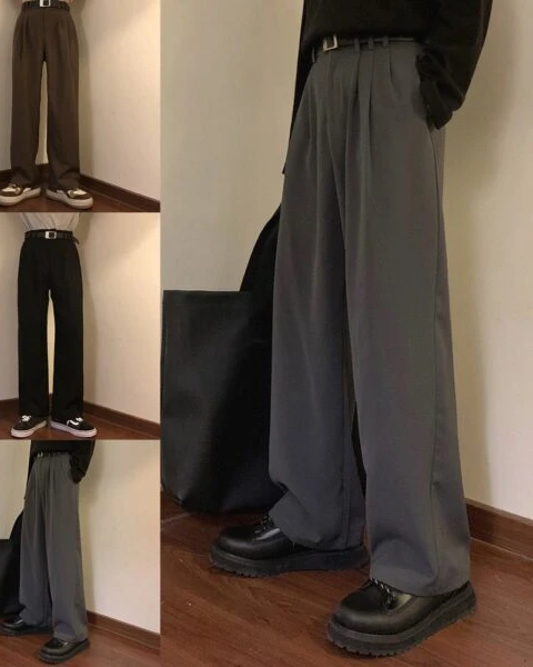 Premium Men’s Vintage Solid Suit Pants