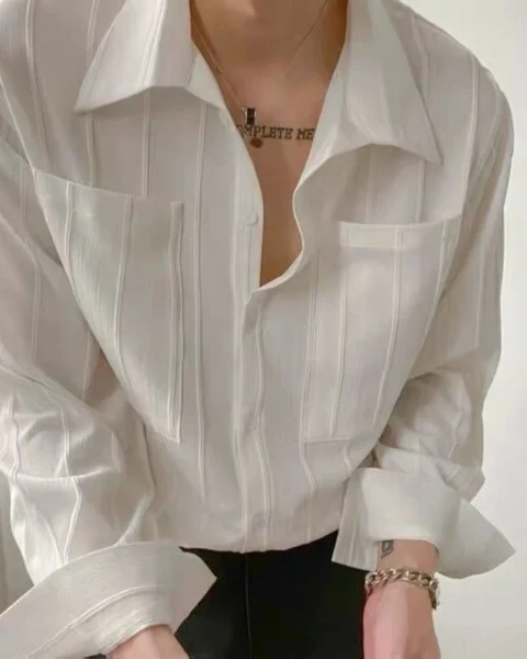 Premium Men’s Abstinence Style Pleated Shirt