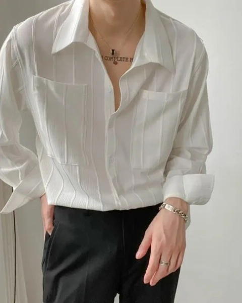 Premium Men’s Abstinence Style Pleated Shirt