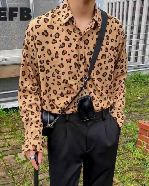 Premium Men’s Leopard Print Streetwear Shirt