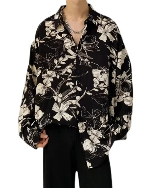 Premium Spring Black Long Sleeve Dress Shirt