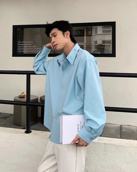 Premium Vintage Turn-Down Collar Solid Shirt