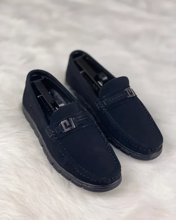 Royal Cobbler_Black_Metal Emblem_Suede Leather_Men