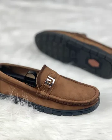 Royal Cobbler_Brown_Metal Emblem_Suede Leather_Men