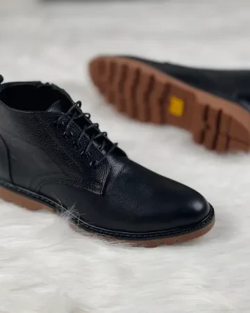 Cat boot-Lace-Black-Original Leather-Men