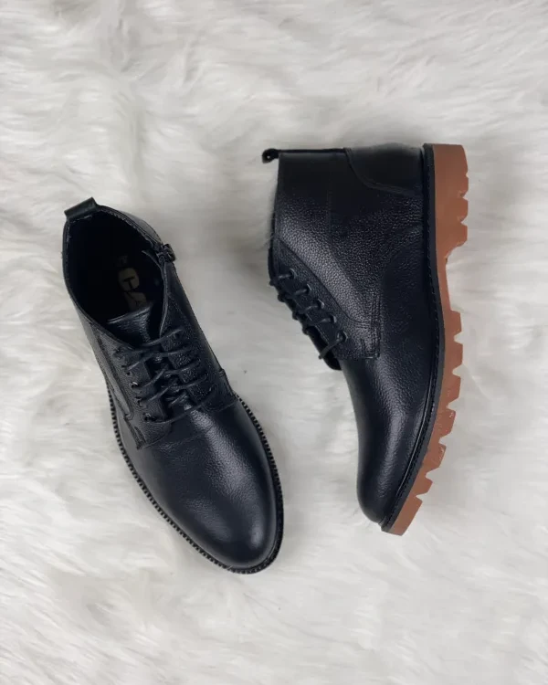 Cat boot-Lace-Black-Original Leather-Men