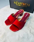 Crimson Vibe Korean Suede Block Heels