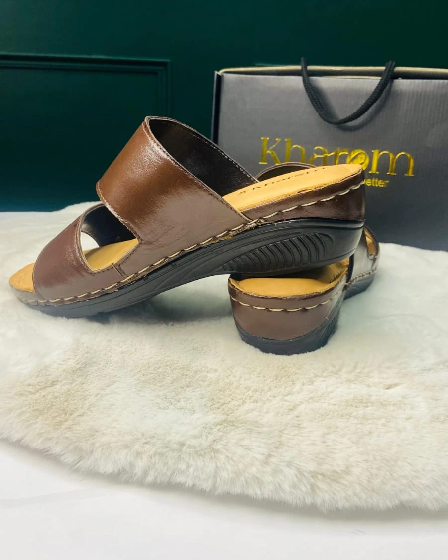 Kharom Ortho-Dual Strap Leather Slides