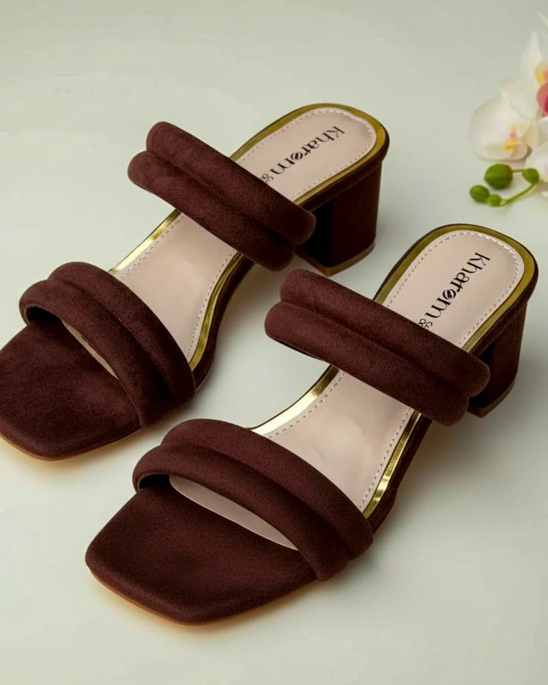Twilight Sparkle Multi-Strap Mules-Brown