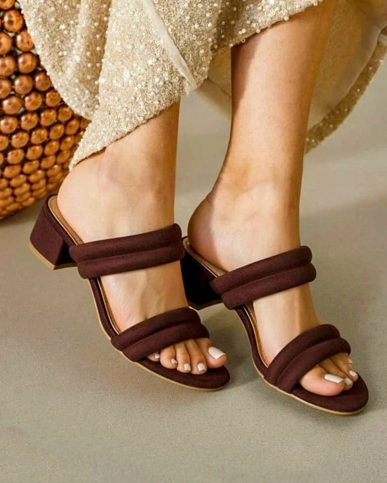 Twilight Sparkle Multi-Strap Mules-Brown