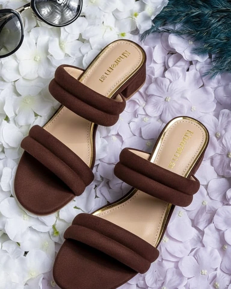 Twilight Sparkle Multi-Strap Mules-Brown