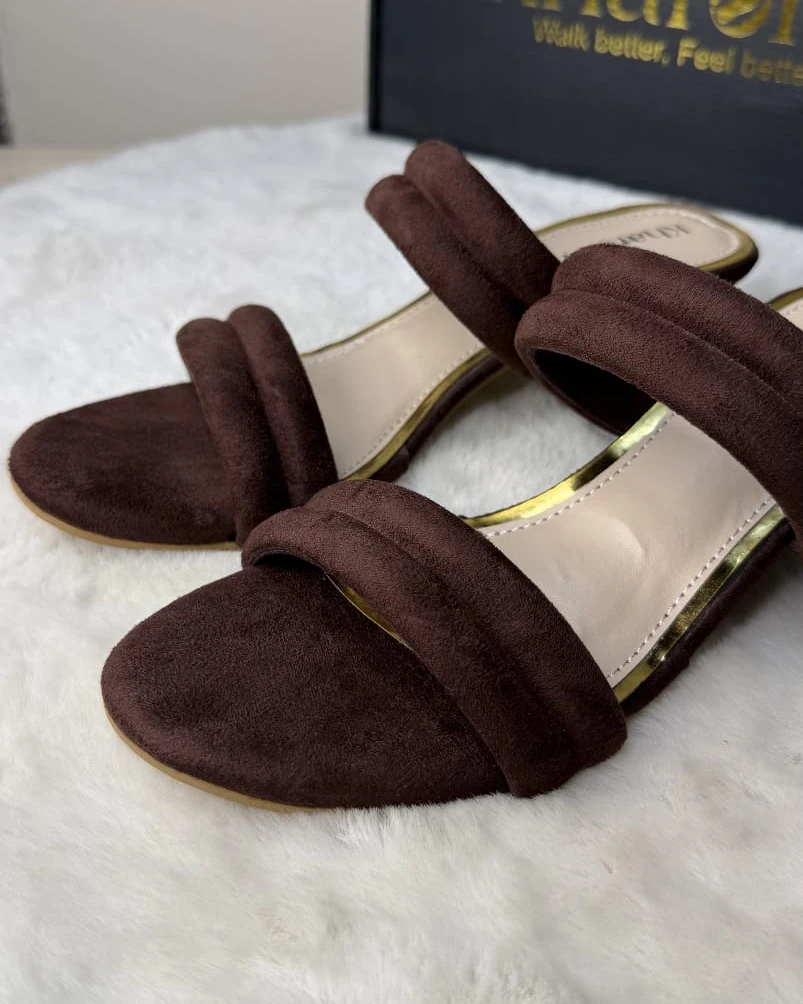 Twilight Sparkle Multi-Strap Mules-Brown