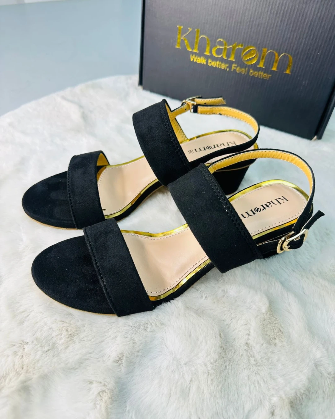 Midnight Suede Memory Slingbacks