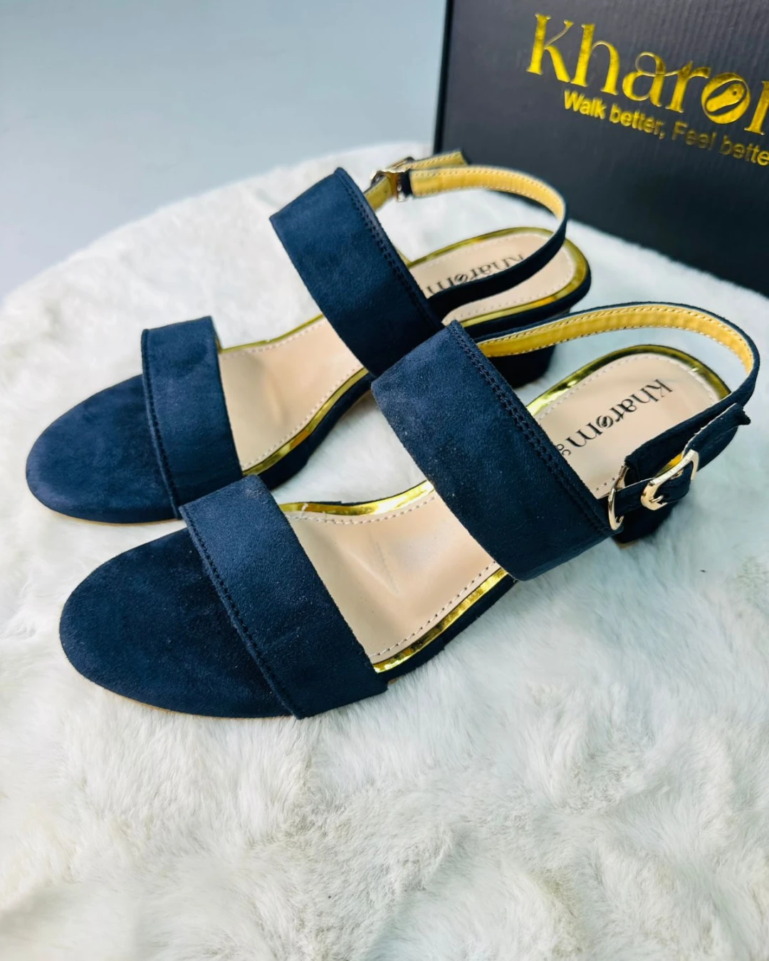 Midnight Suede Memory Slingbacks