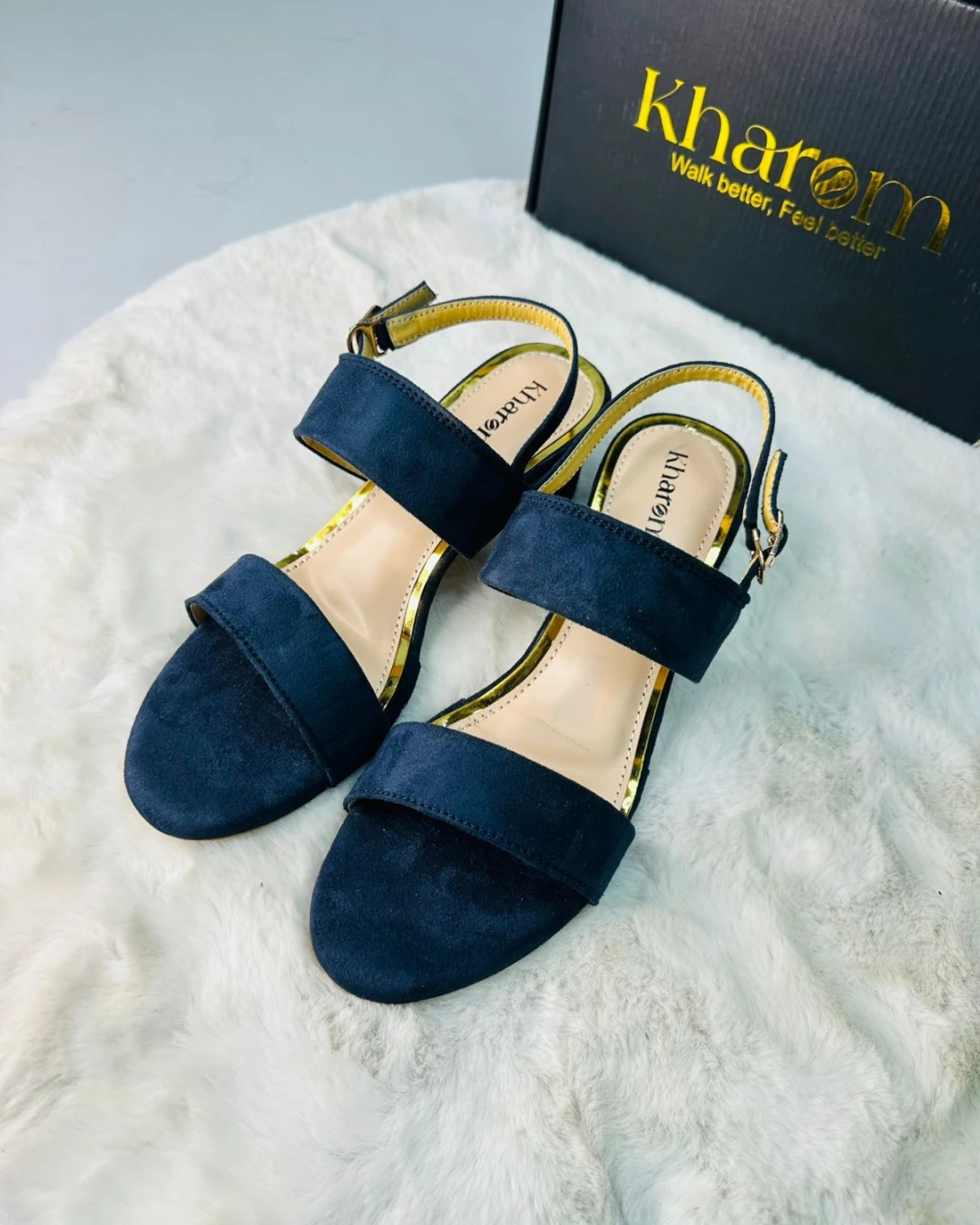 Midnight Suede Memory Slingbacks