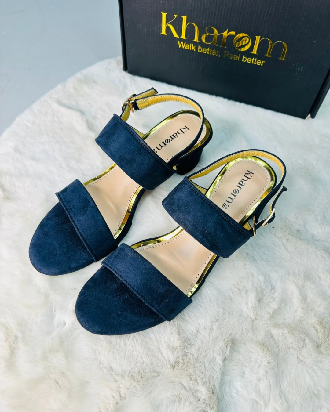 Midnight Suede Memory Slingbacks