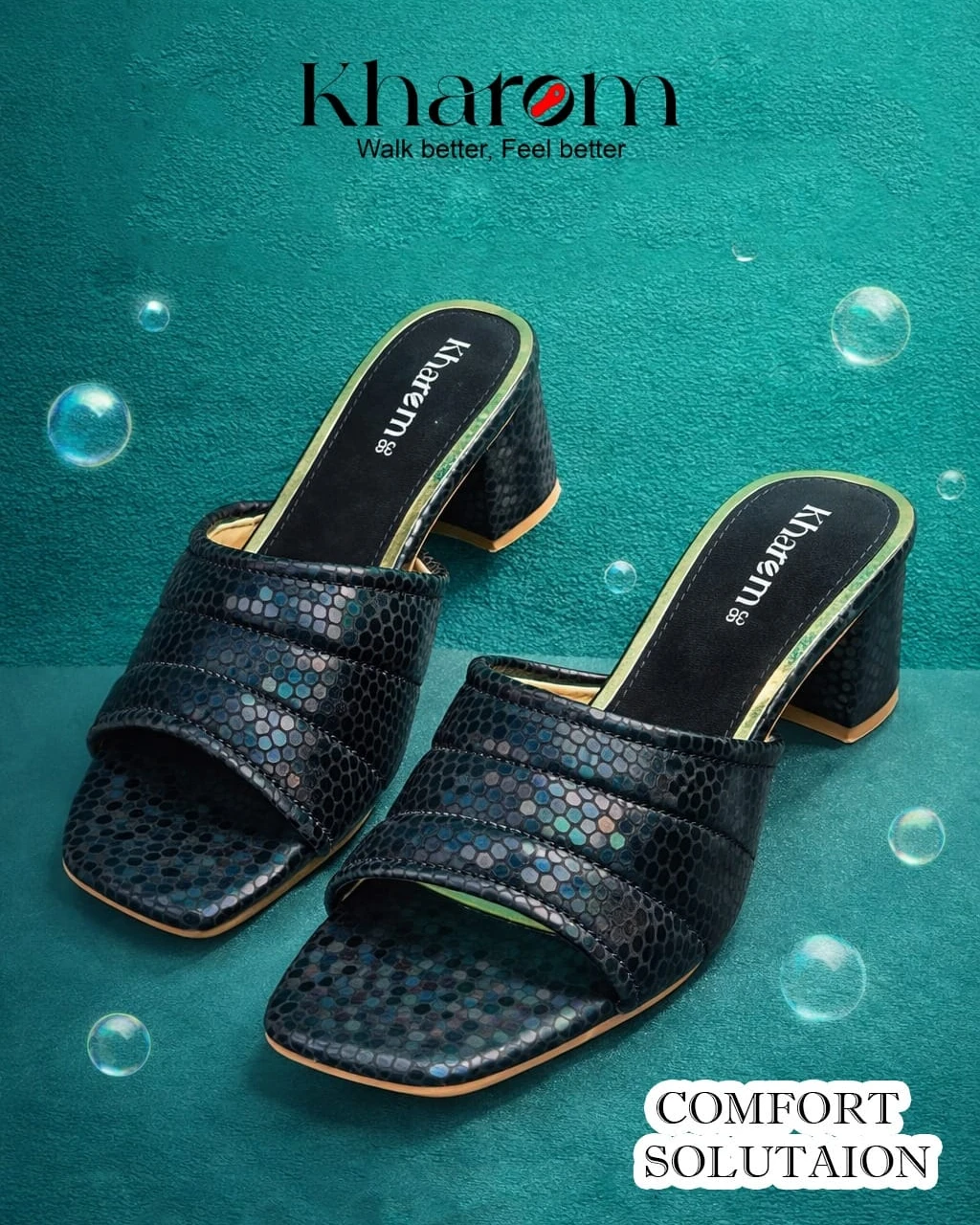 Serpent Glide Textured Mules