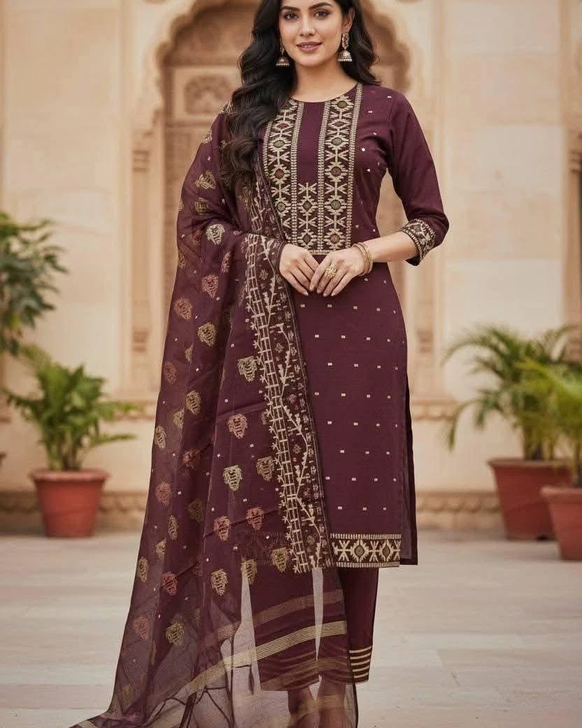 Espresso Gilt Tangail Tencel Jamdani